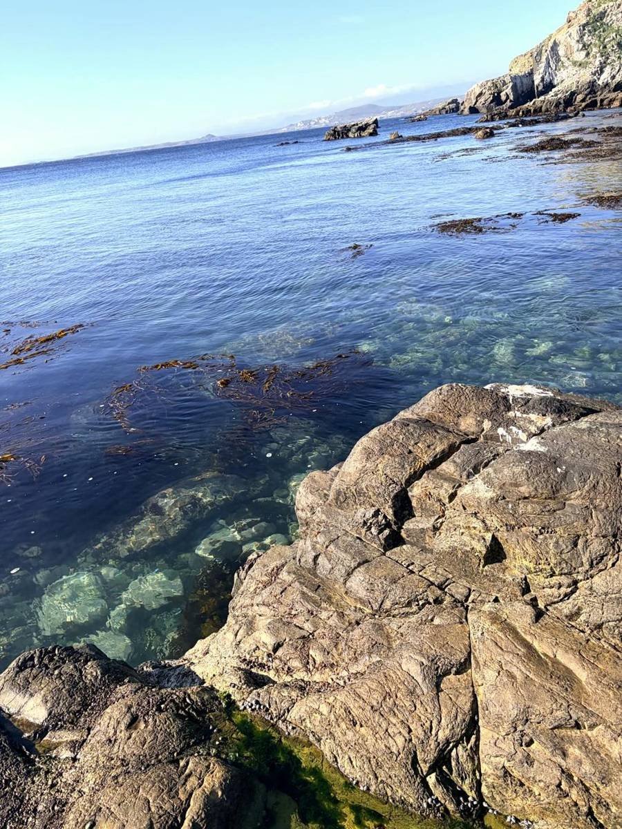 Agua transparente entre las rocas